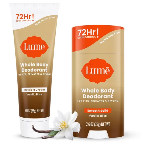 Miniatura 16 de Lume Desodorante para todo el cuerpo, crema invisible y sólido, control de olores de 72 horas, sin aluminio, sin bicarbonato de sodio, seguro
