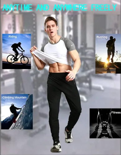 Miniatura 7 de TBMPOY - Pantalones deportivos para hombre, con bolsillos con cierre