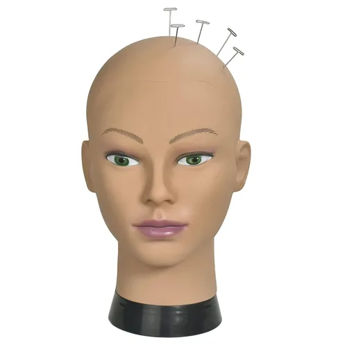 Miniatura 2 de Cabeza de maniquí de cosmetología para hacer pelucas y exhibir con abrazadera gratuita