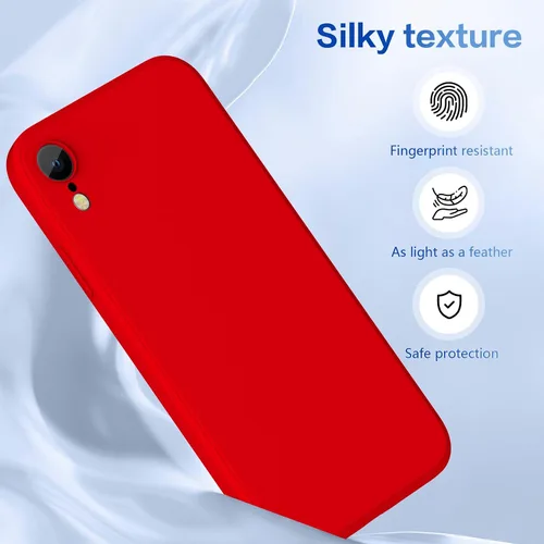 Miniatura 4 de Funda para iPhone XR de silicona líquida, protección de cuerpo completo, suave antiarañazos para iPhone XR, ajuste delgado, duradero, 6.1 pulgadas