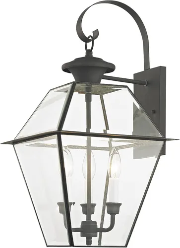 Miniatura 18 de Livex Lighting 2381-01 Westover - Farol de pared para exteriores, 3 luces, latón antiguo