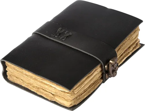 Miniatura 8 de Diario de cuero vintage hecho a mano de búfalo no rellenable con papel de borde irregular – Diario encuadernado en cuero para mujeres, hombres