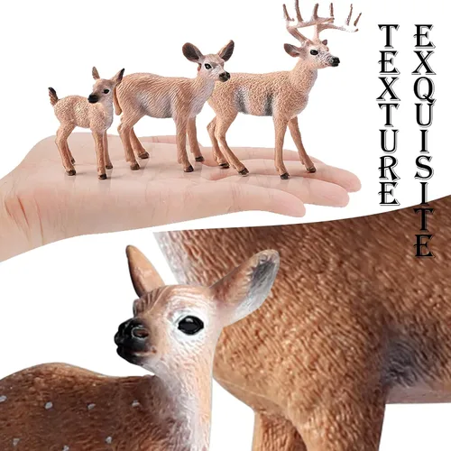 Miniatura 2 de 20 figuras de plástico de animales del bosque, figuras realistas de criaturas del bosque, juguetes en miniatura, kit de árbol de animales, juguetes