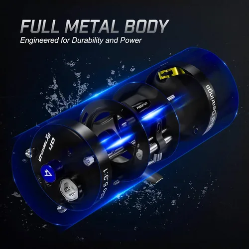 Miniatura 2 de Piscifun Chaos XS Carrete de Pesca Baitcasting, Carrete Baitcaster Redondo de Cuerpo Metálico Reforzado, Carrete Suave y Potente para Agua Salada