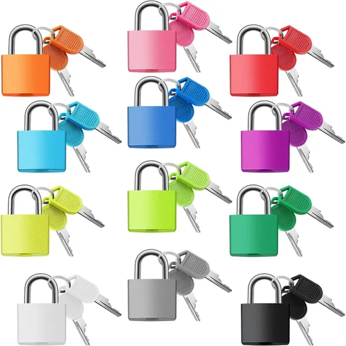 Photect Candados de metal para maleta con llaves, candados de metal, multicolor, para equipaje pequeño, para escuela, gimnasio, aula, hogar, mochila