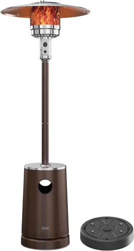 Miniatura 15 de EAST OAK - Calentador de patio de 50,000 BTU con diseño de mesa, quemador de acero inoxidable de doble capa, sistema de protección triple, ruedas