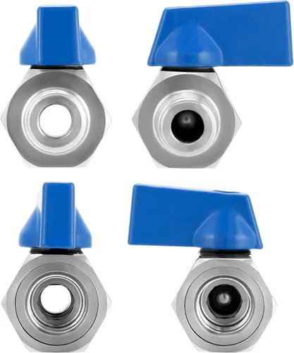 Miniatura 7 de QWORK Mini válvula de bola de 1/4 de pulgada de acero inoxidable 316, hembra x macho NPT válvula de cierre de rosca, mango de cuarto de vuelta