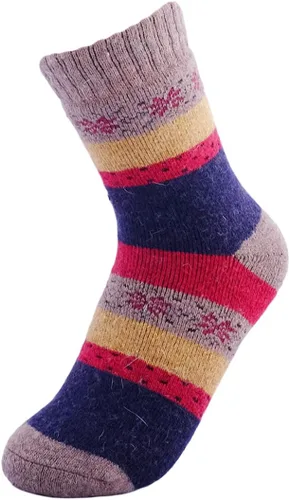 Miniatura 5 de JOYCA & Co. - 3-5 pares de calcetines de invierno gruesos de algodón de lana abrigada para mujer