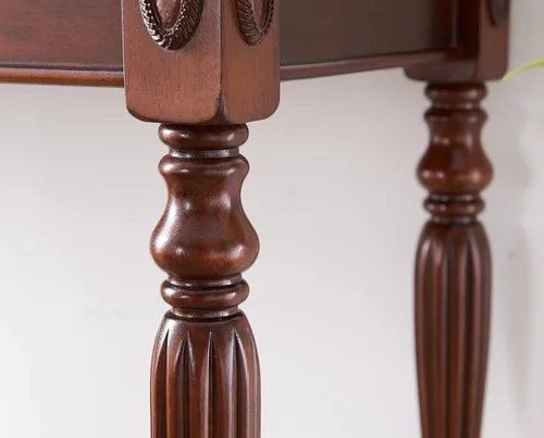 Miniatura 7 de Escritorio de madera maciza para computadora con 2 cajones de almacenamiento, mesa de tocador tradicional, escritorio pequeño de oficina en casa