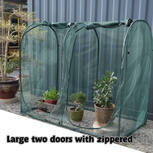 Miniatura 8 de Poray Túnel Grande 73''x37''x61'' Cubierta de Malla para Plantas, Jaula de Cultivo de 5 Pies de Alto Malla para Tomates, Cubierta Protectora contra