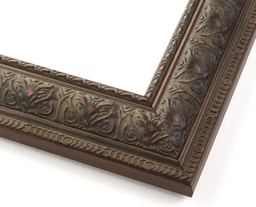Miniatura 3 de Marco de fotos de madera real marrón ornamentado de 5 x 5 pulgadas de ancho de 1.5 pulgadas Profundidad del marco interior de 0.5 pulgadas Marco