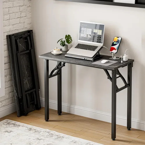 Miniatura 13 de Frylr Pequeño escritorio plegable para computadora, mesa portátil de 35.8 pulgadas para manualidades y estudio, escritorio ligero para espacios