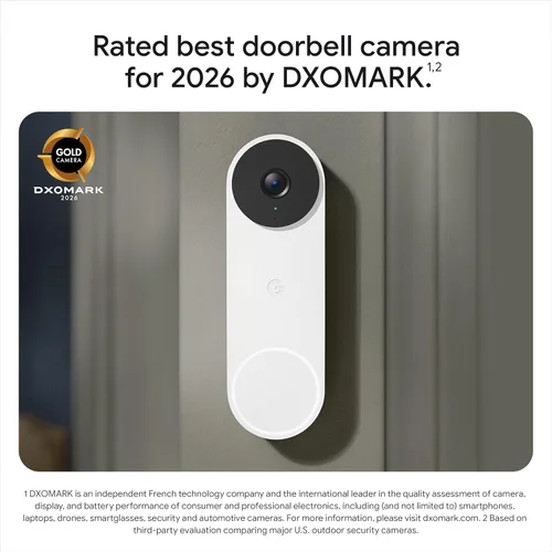 Miniatura 15 de Google Timbre Nest (cableado, 3ª generación), video 2K y géminis, vista en vivo, visión nocturna, audio bidireccional, funciona con Google Home, Lino