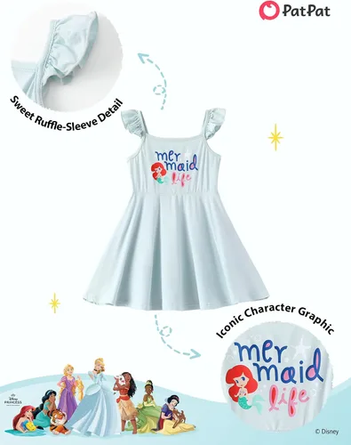 Miniatura 5 de Disney Vestidos de princesa Frozen Stitch Minnie para niña, paquete de 2 unidades, manga corta con volantes, suave de viscosa de bambú, traje