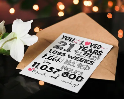 Miniatura 5 de Tarjeta de cumpleaños 21 – Divertidas decoraciones de cumpleaños 21 y regalos de cumpleaños de 21 años para él, ella, hombres, mujeres, niños