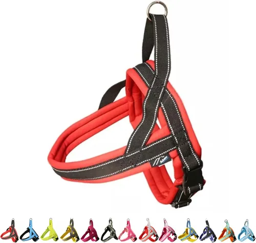 Miniatura 12 de Hakusan - Arnés tipo camuflaje para perro, seguro, sin asfixia, difícil de desconectar, gran ajuste, fácil de poner y quitar, ajustable, reflector
