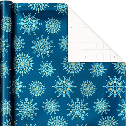 Miniatura 4 de Hallmark - Rollos de papel de regalo de Navidad, envoltura de regalo de aluminio metálico para las fiestas