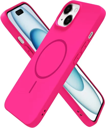 Miniatura 244 de oakxco Funda de silicona Mag Safe para iPhone 17 Pro Max, funda magnética delgada y fina compatible con carga inalámbrica MagSafe, bonita funda Negro