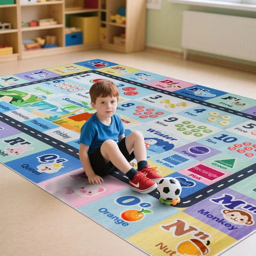 Miniatura 18 de Alfombra ABC infantil para sala de juegos, alfombra del alfabeto para el aula, alfombra lavable para habitación de bebé, sala de juegos, dormitorio