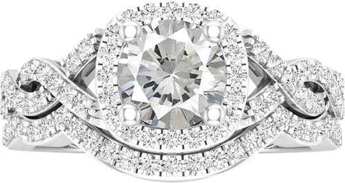 Miniatura 2 de Dazzlingrock Collection Juego de anillos de boda redondos de 0.228 in creados en laboratorio y diamantes blancos naturales para mujer