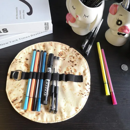 Miniatura 2 de WONIU 2 fundas enrollables divertidas de tortilla de burrito, creativas y lindas bolsas de suministros escolares para niños y estudiantes, regalos