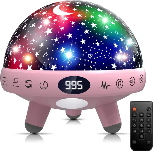 Miniatura 12 de YACHANCE Luz nocturna para habitación de niños con máquina de sonido, luz nocturna para bebé, proyector de estrellas, máquina de ruido blanco