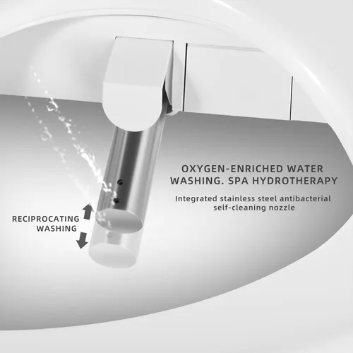 Miniatura 3 de X3 Asiento de inodoro de bidé, asiento de inodoro inteligente alargado con secador de aire, accesorio de bidé para inodoro con agua tibia con cierre