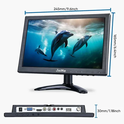 Miniatura 8 de JaiHo Monitor IPS pequeño de 10.1 pulgadas, pantalla portátil Full HD de 1920 x 1200 con espejo abatible, pantalla de seguridad de alto brillo