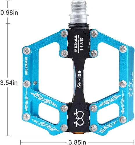 Miniatura 3 de TXJ Sports Pedales de bicicleta de montaña Rodamiento sellado Pedales de bicicleta de aleación de aluminio antideslizante para BMX MTB Road Bike 9/16