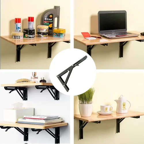 Miniatura 5 de Bisagra de Mesa Plegable de 20 Pulgadas, 2 Piezas Soportes de Estante Plegables para Estante Plegable, Soportes de Mesa Plegable de Montaje en Pared