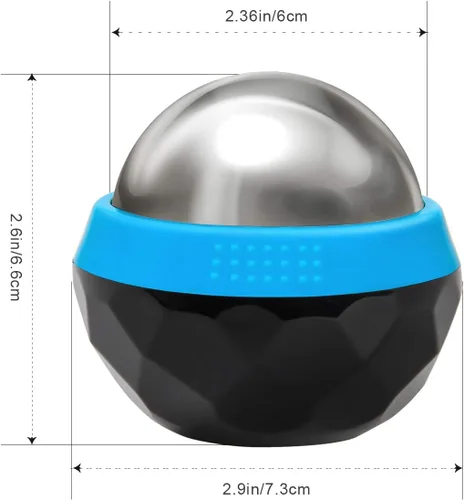 Miniatura 7 de Coolrunner Bola de rodillo de masaje frío, bola de masaje frío criosfera, terapia de calor y alivio de terapia de frío con núcleo de gel frío, ayuda