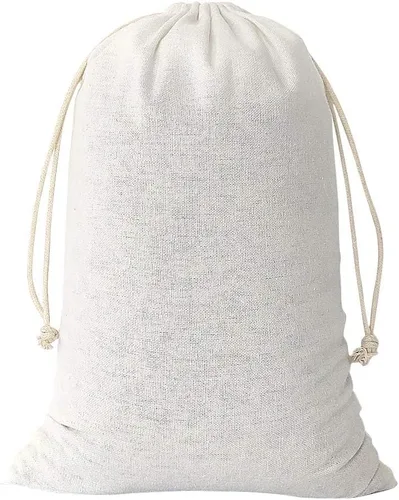 Miniatura 10 de SumDirect 20 bolsas de muselina de algodón, bolsas de regalo ligeras blancas transpirables con cordón, bolsas de almacenamiento reutilizables