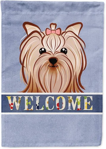 Miniatura 103 de Caroline's Treasures BB1405GF Bandera de jardín de bienvenida de bulldog inglés, Bandera de buzón azul, bandera decorativa para el patio, obra