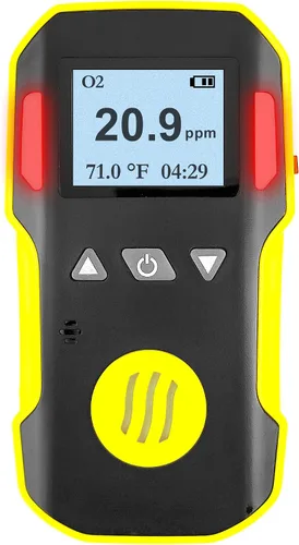 Detector de oxígeno de Forensics | Calibración y certificado NIST de EE. UU. | A prueba de polvo y explosiones | Recarga USB | Alarmas de sonido,