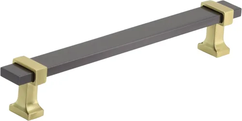 Miniatura 12 de Amerock Mango de gabinete Cromo negro/Oro cepillado 3-3/4 pulgadas (96 mm) de centro a centro Overton paquete de 1 unidad Jaladera