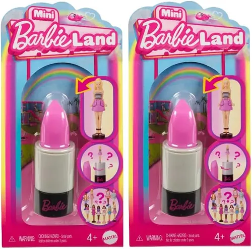 Barbie Mini muñecas BarbieLand Fashionistas, muñecas de 1.5 pulgadas en tubo de lápiz labial, revelación sorpresa (los estilos pueden variar) -