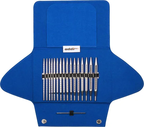 Miniatura 10 de skacel by addi addiClick - Juego de agujas de tejer intercambiables, kit de agujas circulares con puntas de bambú y cordones de nailon