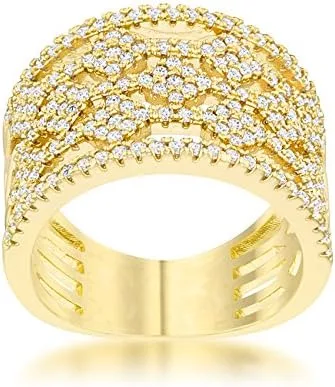 Miniatura 3 de Kate Bissett Marlene - Anillo de cóctel de oro de 14 quilates con circonita cúbica de 0,6 quilates