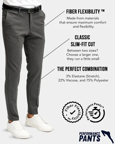 Miniatura 2 de Pantalones elásticos para hombre, ajustados, cómodos y modernos con elástico para trajes, negocios, casual