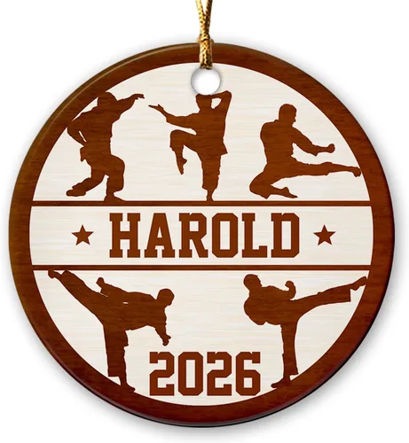 Miniatura 17 de Adorno de Navidad de bádminton 2024, adorno personalizado de jugador de bádminton con nombre y año, regalo personalizado de recuerdo de cerámica