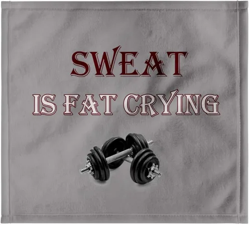 3dRose Paño de lavado de 11 x 12 para cara y cuerpo - El sudor es grasa llorando. Gimnasio, entrenamiento, deporte. Frases divertidas populares