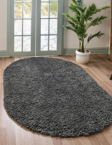 Miniatura 96 de Unique Loom Davos Shag Collection - Alfombra de área, color liso (4 pies 1 pulgada x 6 pies 1 pulgada, rectangular, color pimienta)