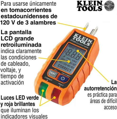 Miniatura 6 de Klein Tools Probador de voltaje NCVT3P + paquete de probador de salida GFCI RT250