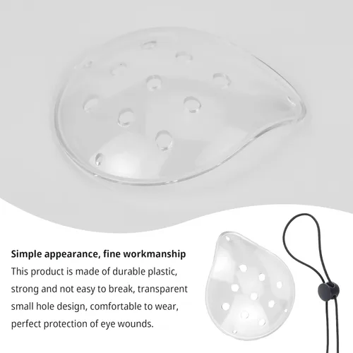 Miniatura 5 de 4 parches de plástico para ojos de 9 agujeros con 4 cuerdas elásticas, transpirables y cómodos, protección ocular, adecuados para niños, adultos