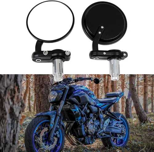 Espejos retrovisores negros 7/8 22mm universales redondos CNC para motocicleta, para bicicleta de calle, bicicleta deportiva, Cafe Racer