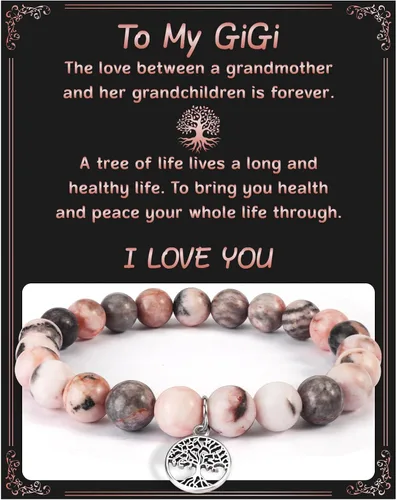 Yeshen Regalos para tía, mamá, mamá, gigi, abuela, mimi, nana, hermana, mejor amiga, sobrina, madrina, novia, esposa, alma gemela, pulsera de piedra
