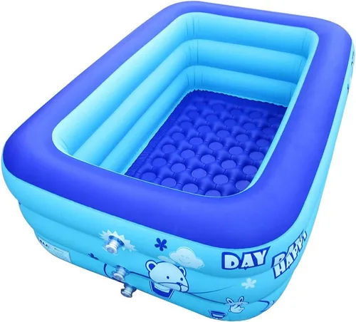 MGbeauty Bañera inflable portátil para adultos, jardín para adultos, piscinas de juegos al aire libre, jacuzzis con bomba de aire eléctrica (azul-M)