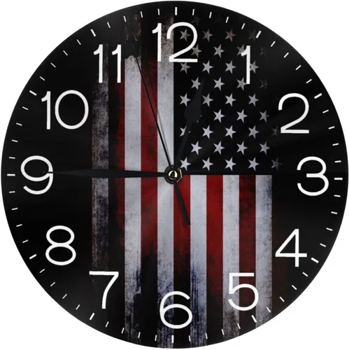 Miniatura 26 de Reloj de pared redondo tribal étnico teñido anudado, silencioso, sin tictac, relojes decorativos de cuarzo a pilas, relojes de escritorio Teñido