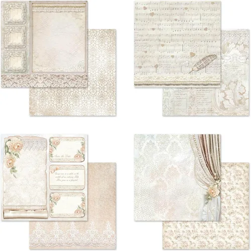 Miniatura 3 de Stamperia Papel para álbumes de recortes, multicolor, paquete de 10