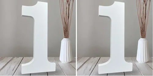 Miniatura 14 de AOCEAN Números de madera blanca de 10 pulgadas, número de madera sin terminar para pared, números decorativos de pie, rebanadas, decoración de Dos